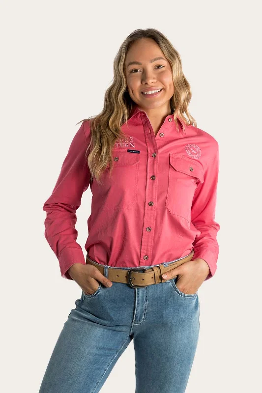 Signature Jillaroo Womens Full Button Work Shirt - Camelia Rose/Ballet Pink