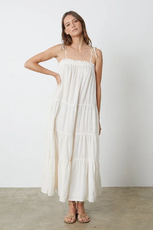 CHARLIE LINEN TIERED DRESS