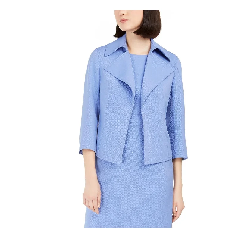 Anne Klein Women's Tweed Cropped Jacket Blue