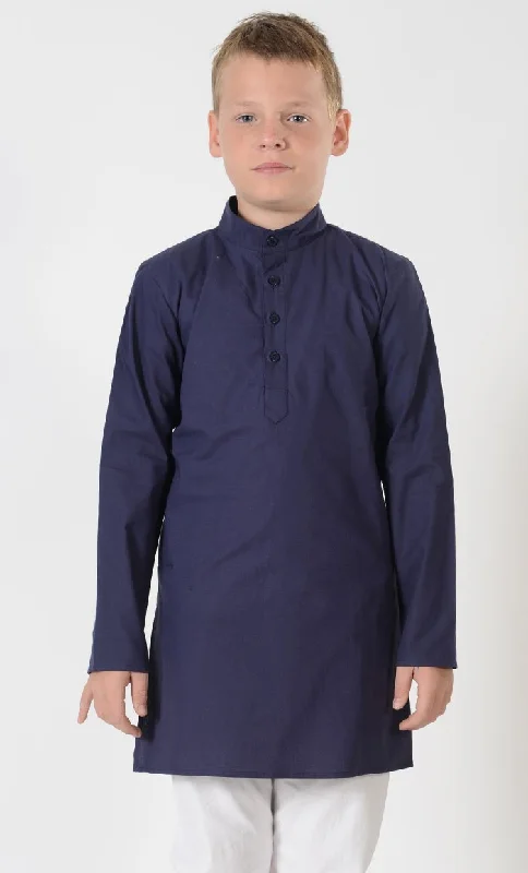 Boys Cotton Mandarin Basic Tunic