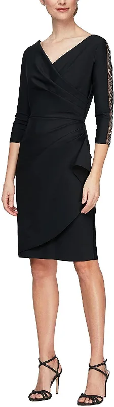 Alex Evenings 8134278 Long Sleeve Cocktail Dress